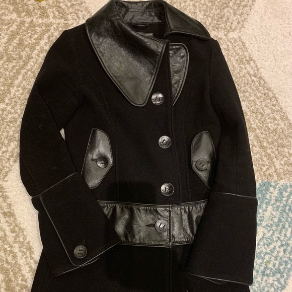 Rudsak Wool and Leather Coat - XS - Picture 2 of 5